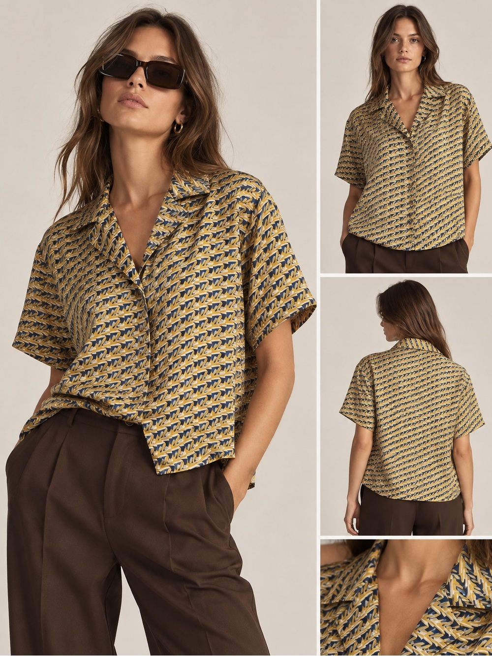 House of Harlow Retro Satin Button Up